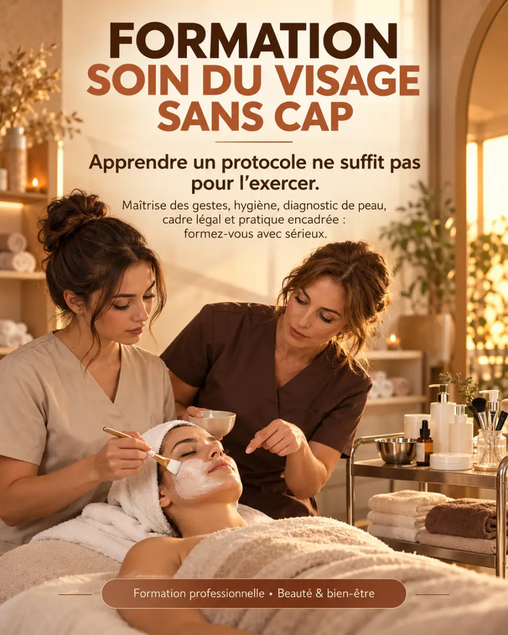 Formation soin du visage sans CAP : apprendre un protocole ne suffit pas pour l’exercer