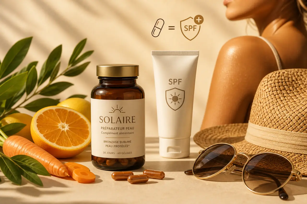 Complément alimentaire solaire : préparer sa peau sans confondre bronzage et protection
