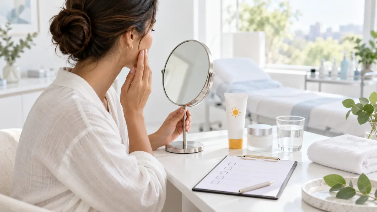 Préparation de la peau avant un peeling dermatologique