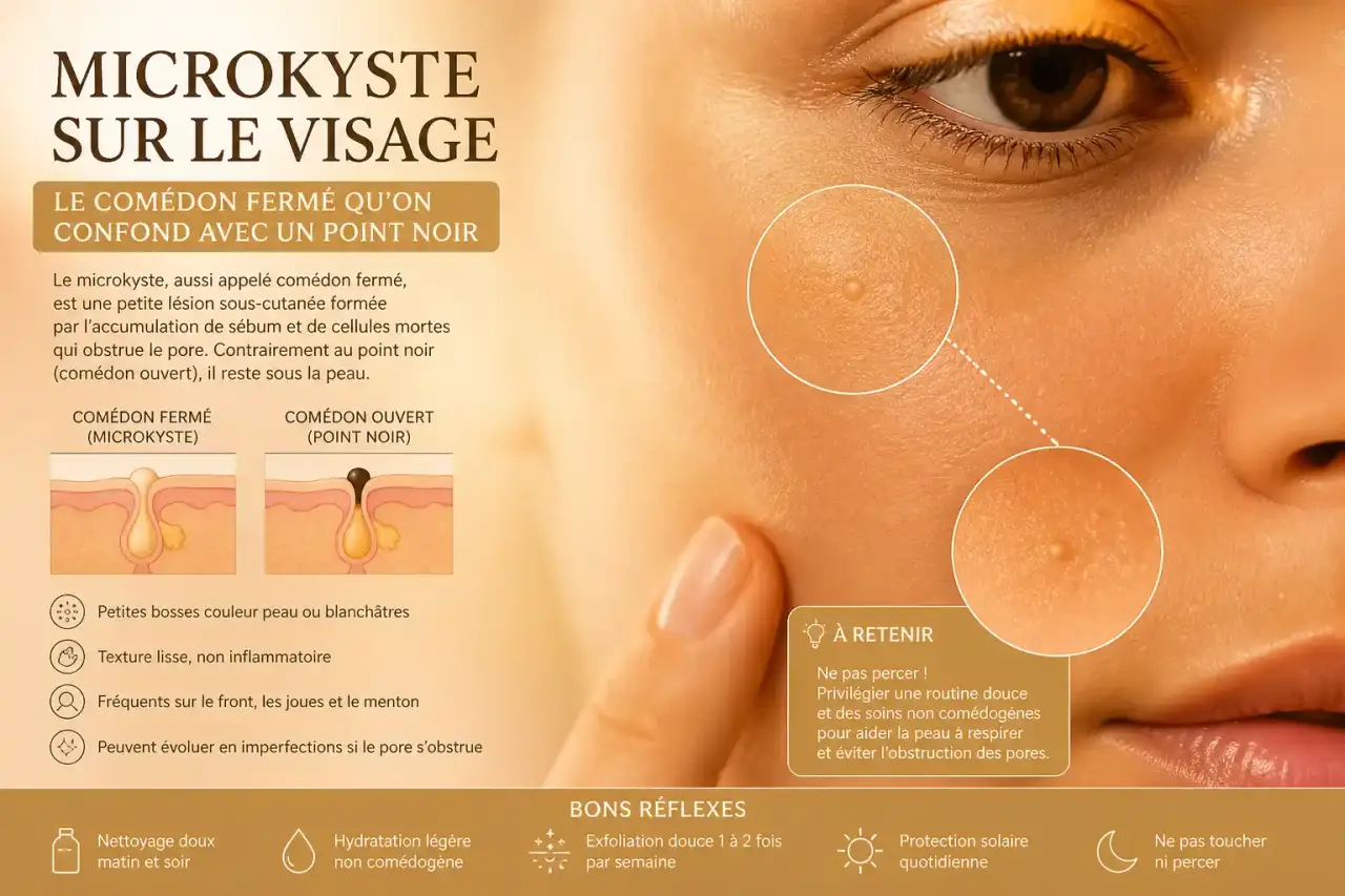Microkyste sur le visage : le comédon fermé qu'on confond avec un point noir