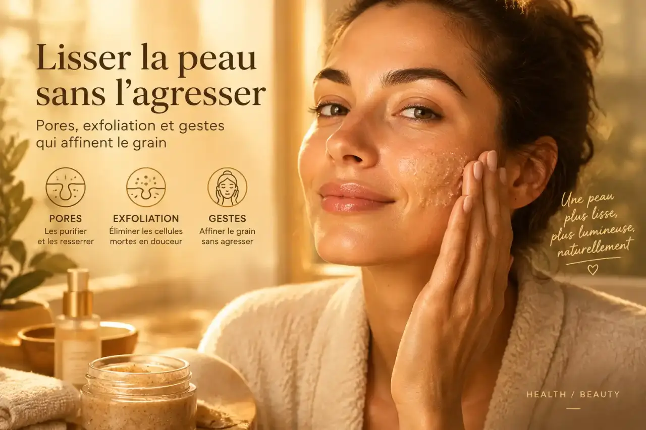 Lisser la peau sans l’agresser : pores, exfoliation et gestes qui affinent le grain