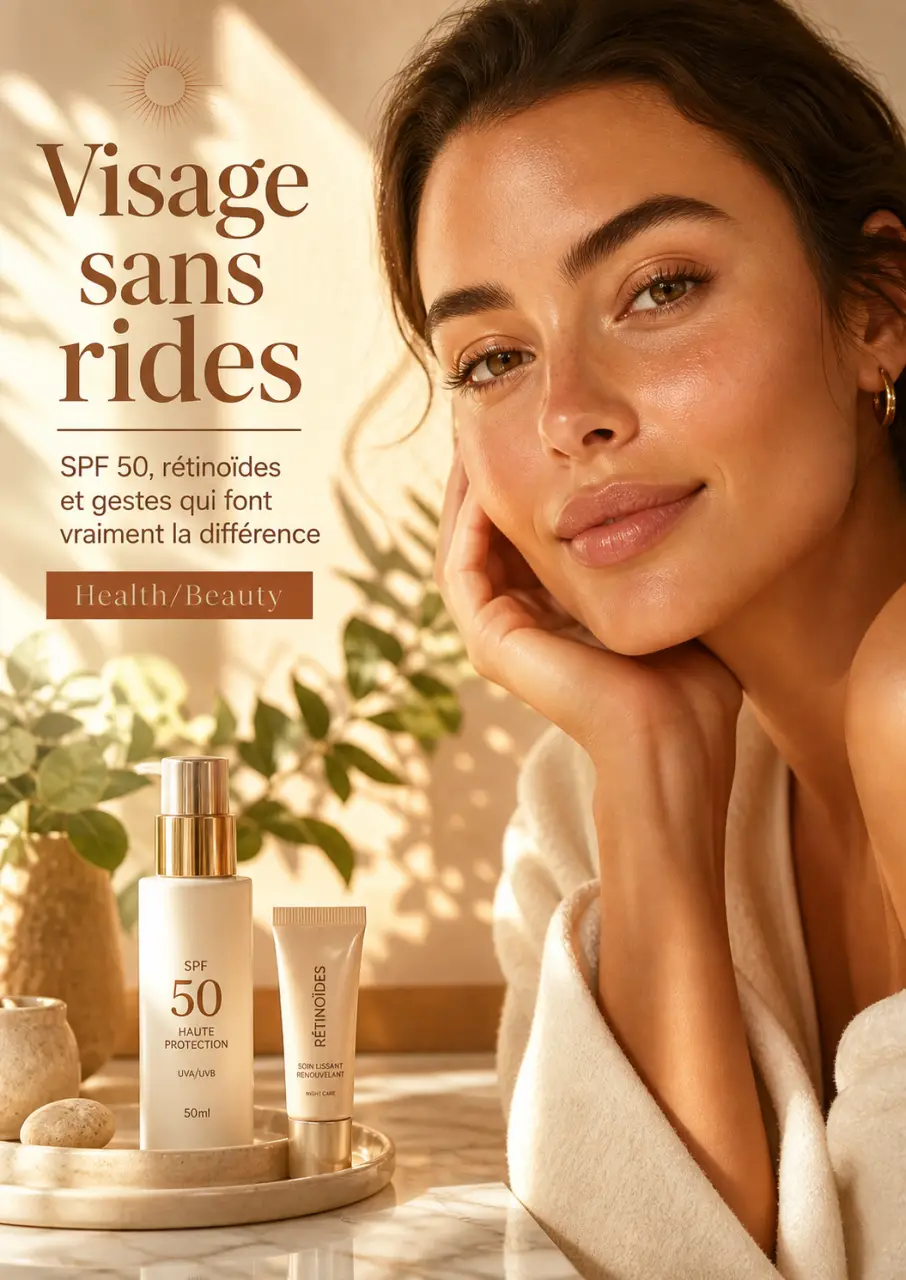 Visage sans rides : SPF 50, rétinoïdes et gestes qui font vraiment la différence