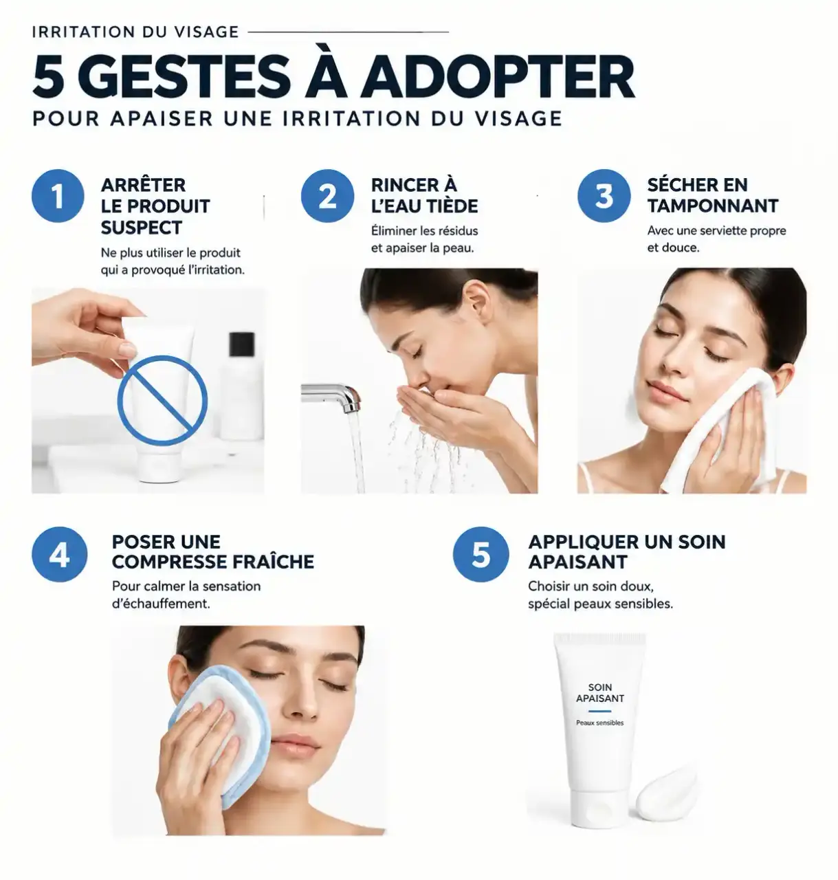 Les 5 gestes à suivre en cas d'irritation du visage : que faire dans les premières heures